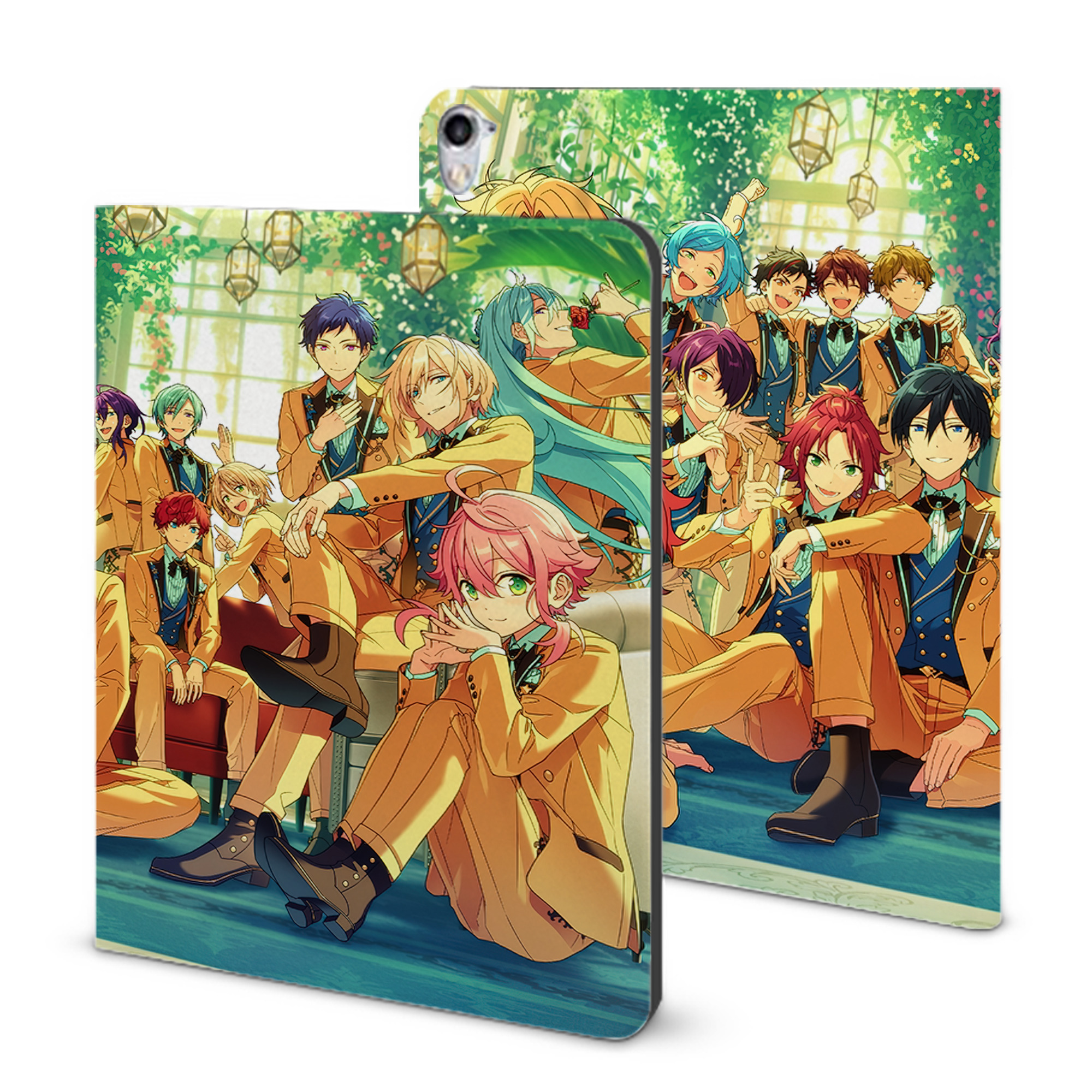 （画像用） あんさんぶるスターズ! Ensemble Stars IPad ケース ブック型 PUレザー TPU 耐衝撃 軽量 薄型 ペン収納なし 全面保護 IPad 各モデル対応